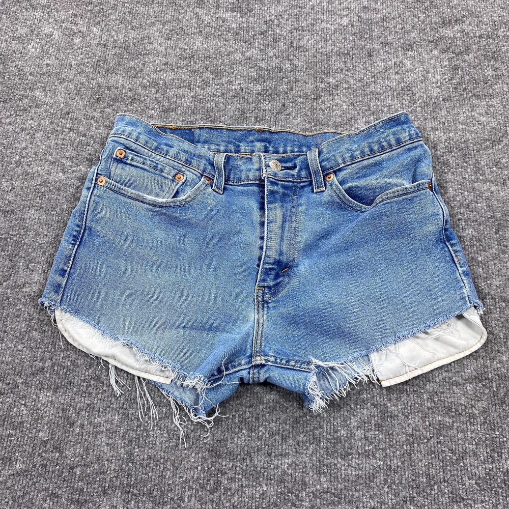 Levis Cut Off Shorts Women 31 Blue 511 Jorts Distressed Daisy Duke Booty‎ Biker